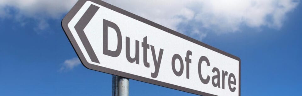 Duty of care road sign